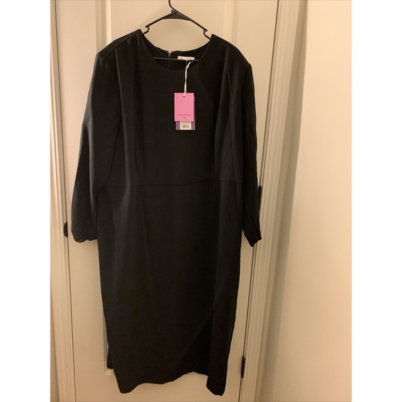 Sergio Hudson x Target Women's Black Strong Shoulder Midi Dress Choose Your Size - Picture 1 of 16